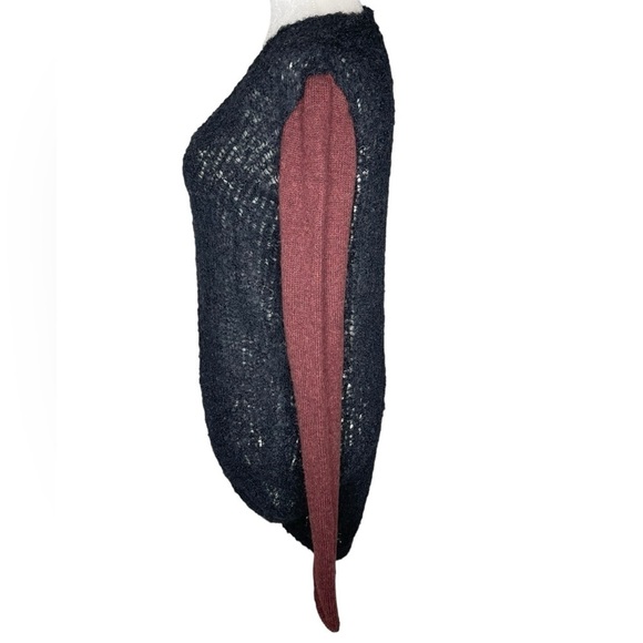 Helmut Lang Mohair Alpaca Wool Long Sleeve V Neckline Asymmetrical Hem S - Picture 9 of 11